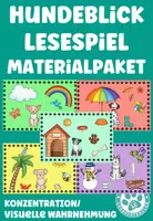 Vorschau - Stationenlernen - Materialpaket Hundeblick Lesespiel visuelle Wahrnehmung Konzentration - Deckblatt
