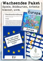 Vorschau - Arbeitsblätter - Wachsendes Paket: Europa / EU (Bildkarten, Spiele, Arbeitsblätter uvm.) - Deckblatt