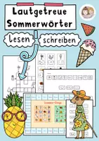 Vorschau - Arbeitsblätter - Lautgetreue Wörter Sommer, Deutsch Klasse 1 Sommerwörter lesen und schreiben - Deckblatt