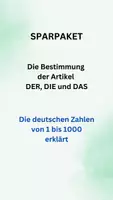 Vorschau - Arbeitsblätter - SPARPAKET - Die Bestimmung der Artikel DER, DIE und DAS - Die Zahlen von 1 bis 1000 - Deckblatt