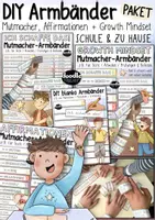 Vorschau - Mal- und Bastelvorlagen - DIY Armbänder Paket - Mutmacher / Motivation & mehr - Deckblatt