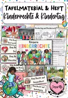 Vorschau - Arbeitsblätter - Kinderrechte / Weltkindertag / Kindertag | Bundle | Tafelmaterial & Miniheft & Grußkarten - Deckblatt