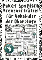 Vorschau - Arbeitsblätter - Paket: Kreuzworträtsel für Spanisch-Vokabular der Oberstufe - Deckblatt