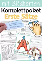 Vorschau - Unterrichtsreihen - Komplettpaket - Erste Sätze schreiben mit Bildkarten - Deckblatt