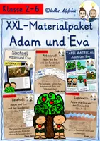 Vorschau - Stundenentwürfe - Adam und Eva XXL-MATERIALPAKET Grundschule Religion Bibel - Deckblatt