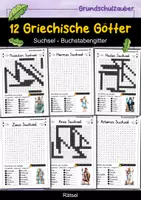 Vorschau - Arbeitsblätter - 12 griechische Götter - Suchsel Buchstabengitter Materialpaket Sparpaket - Deckblatt