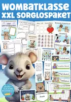 Vorschau - Mal- und Bastelvorlagen - Wombatklasse Klassentier Wombat Sorglospaket Materialpaket - Deckblatt