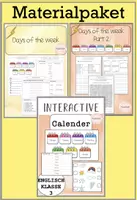 Vorschau - Arbeitsblätter - Materialpaket Calendar and Days of the Week - Deckblatt