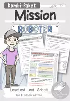 Vorschau - Arbeitsblätter - Kombi-Paket: Lesetest und Lernzielkontrolle | Mission Roboter - Deckblatt