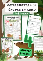 Vorschau - Stundenentwürfe - Materialpaket Wald | 4 Stunden Ökologische Nische, Stockwerke des Waldes | 7. Klasse - Deckblatt