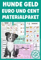 Vorschau - Stationenlernen - Hunde Materialpaket Geld Euro und Cent Mathe 2. Klasse 3. Klasse - Deckblatt
