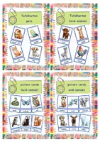 Vorschau - Bildkarten - picture cards animals A4 & A5 (pets, farm animals, local animals, wild animals) - Deckblatt