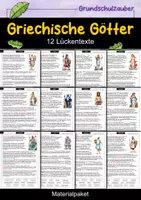 Vorschau - Arbeitsblätter - 12 Griechische Götter - Lückentexte Materialpaket - Deckblatt