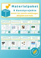 Vorschau - Mal- und Bastelvorlagen - Materialpaket kleine Kunstprojekte verschiedene Techniken sofort einsetzbar - Deckblatt
