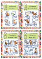 Vorschau - Bildkarten - Tafelkarten Tiere in A4 und A5 (Haustiere, Bauernhoftiere, heimische Tiere und wilde Tiere) - Deckblatt