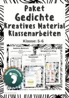 Vorschau - Arbeitsblätter - Materialpaket Gedichte Klasse 5/6 - kreative Übungen und zwei Klassenarbeiten mit Erwartungshorizonten - Deckblatt