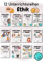 Vorschau - Unterrichtsreihen - 12 Unterrichtseinheiten im Fach Ethik/ komplette Materialien, Arbeitsblätter und Unterrichtsplanungen - Deckblatt