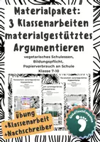 Vorschau - Test - Paket - 3 Klassenarbeiten+EWH - materialgestütztes Schreiben / Argumentieren - Deckblatt