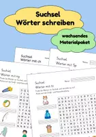 Vorschau - Spiele - Materialpaket Suchsel - Wörter schreiben - Laute / Rechtschreibung - Deckblatt