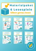 Vorschau - Spiele - Materialpaket 6 Lesespiele Silben lesen - Deckblatt