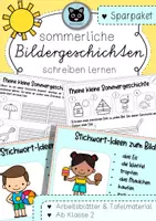 Vorschau - Unterrichtsreihen - SPARPAKET | Bildergeschichten schreiben lernen | Sommer - Deckblatt