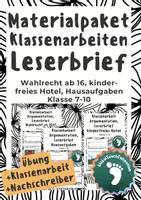 Vorschau - Test - Materialpaket: 3 Klassenarbeiten+EWH - Leserbrief - Deckblatt