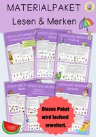 Vorschau - Arbeitsblätter - Lesen und Merken Materialpaket - Deckblatt