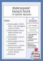 Vorschau - Stundenentwürfe - Mega-Materialpaket Einfach Politik (Politik in leichter Sprache) - stark wachsend - Deckblatt