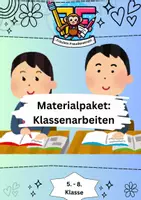 Vorschau - Arbeitsblätter - XXL Materialpaket - 25 Klassenarbeiten für die Klassen 5 -9 (Balladen, Journalistische Texte untersuchen, Informationstext verfassen, Jugendsprache untersuchen, Unfallbericht schreiben, Tierbeschreibungen, Fabel untersuchen, Sachtexte verstehen,..) - Deckblatt