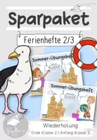 Vorschau - Stationenlernen - Sommer-Übungshefte: Mathe und Deutsch | Klasse 2 | Fit in die 3. Klasse | Wiederholungsheft - Deckblatt