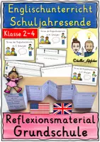 Vorschau - Stundenentwürfe - Englisch Reflexion Schuljahresende Klasse 2-4 MATERIALPAKET - Deckblatt
