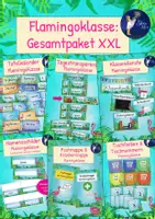 Vorschau - Mal- und Bastelvorlagen - Flamingoklasse - Gesamtpaket XXL - Deckblatt