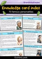 Vorschau - Arbeitsblätter - Knowledge card index - 70 famous personalities - material package - Deckblatt