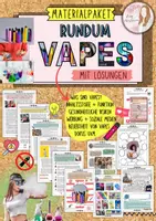 Vorschau - Unterrichtsreihen - Materialpaket rundum Vapes / Vapen / E-Zigaretten / Rauchen / Sucht / Beliebtheit bei Jugendlichen / gesundheitliche Risiken / soziale Medien mit Lösung (Klasse 7 8 9 10) - Deckblatt