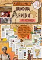 Vorschau - Unterrichtsreihen - Materialpaket rundum Afrika - Geografie ; Geschichte ; Kolonialisierung und Apartheid ; Wirtschaft ; Armut ; Flucht ; Bürgerkrieg ; HIV mit Lösungen (Klasse 7 8 9 10) - Deckblatt