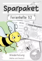 Vorschau - Arbeitsblätter - Sommer-Übungshefte: Mathe und Deutsch für Klasse 1/2 | Ferienheft - Deckblatt