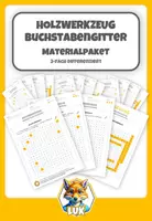 Vorschau - Arbeitsblätter - Materialpaket - Holzwerkzeug - Suchsel / Gitterrätel (3-fach differenziert) - Deckblatt