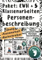 Vorschau - Arbeitsblätter - Paket: Klassenarbeiten+EWH - Personenbeschreibung - Deckblatt