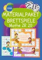 Vorschau - Spiele - Materialpaket - Mathe Brettspiele im Zahlenraum 20 | Mathematik Anfangsunterricht - Deckblatt