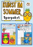 Vorschau - Stundenentwürfe - Sparpaket Kunst im Sommer, Kunstprojekt Sommer, Wasserfarben und Ölkreiden - Deckblatt