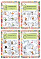 Vorschau - Spiele - Materialpaket Klammerkarten Lesen animals (pets, farm animals, local animals, wild animals) - Deckblatt
