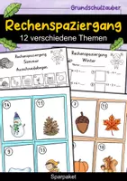 Vorschau - Arbeitsblätter - Rechenspaziergang Materialpaket - 12 verschiedene Themen Klasse 1 ZR 20 - Deckblatt