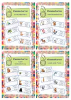 Vorschau - Spiele - Materialpaket Klammerkarten Lesen Tiere (Haustiere, Bauernhoftiere, heimische Tiere, wilde Tiere) - Deckblatt