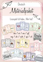 Vorschau - Spiele - Materialpaket Lesespiel : Ich habe - wer hat? Zum Laut au ei eu ng pf ch sch sp und st - Deckblatt