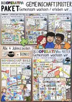 Vorschau - Mal- und Bastelvorlagen - Kooperative Poster / 🧩 Gemeinschaftsposter "Gemeinsam..." - PAKET - Deckblatt