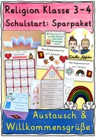 Vorschau - Stundenentwürfe - Religion Klasse 3-4 Schulstart: MATERIALPAKET Austausch & Willkommensgrüße - Deckblatt