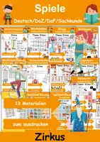 Vorschau - Arbeitsblätter - Materialpaket Spiele Zirkus - DaZ/DaF, Deutsch, Sachunterricht (Grundschule) - Deckblatt