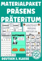 Vorschau - Arbeitsblätter - Materialpaket Präsens Präteritum Deutsch 3. Klasse - Deckblatt