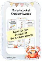 Vorschau - Bildkarten - Materialpaket Krabbenklasse Klassenzimmer/Rituale/Schulstart/Einschulung - Deckblatt