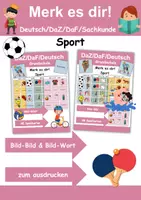 Vorschau - Arbeitsblätter - Materialpaket Merk es dir! Sport/Sportarten - 2 Versionen - DaZ/DaF, Deutsch (Grundschule) - Deckblatt
